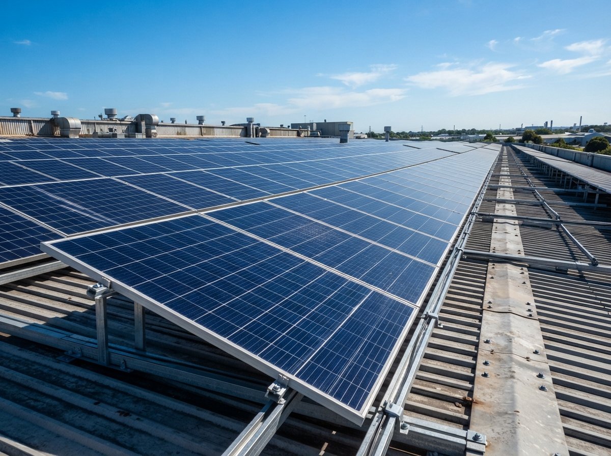 Pannelli fotovoltaici installati sulla copertura di un capannone industriale in Piemonte, impianto di taglia inferiore a 1 MW ammissibile al canale ad accesso diretto del FER X