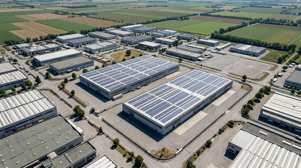 Capannone agricolo nella campagna novarese con impianto fotovoltaico su copertura bonificata