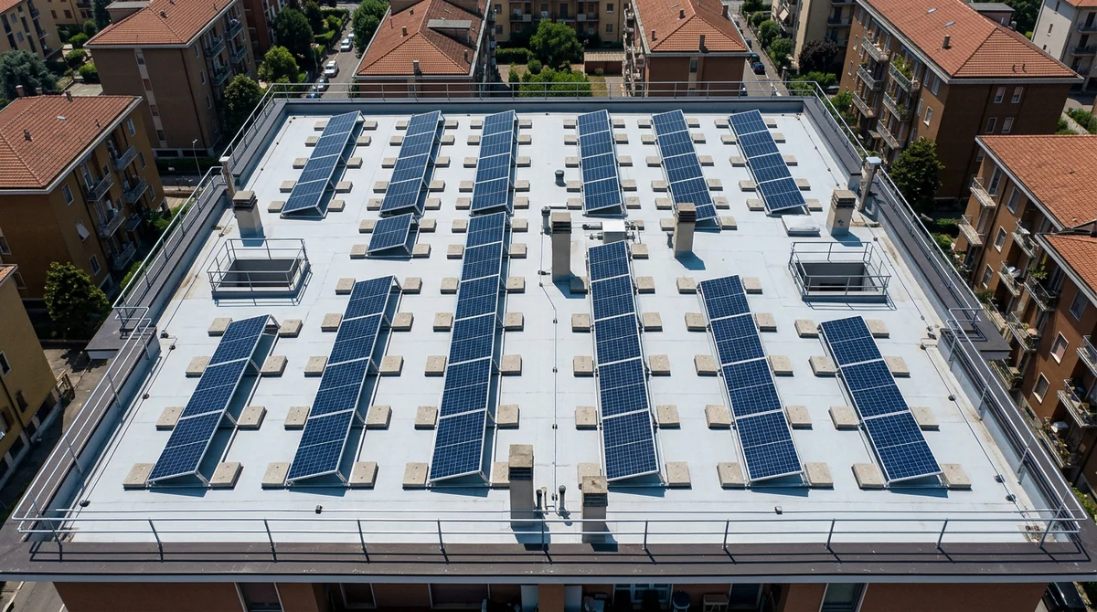 Moduli fotovoltaici da 430 W installati su falda inclinata con inverter ibrido e accumulo da 10 kWh a Saronno