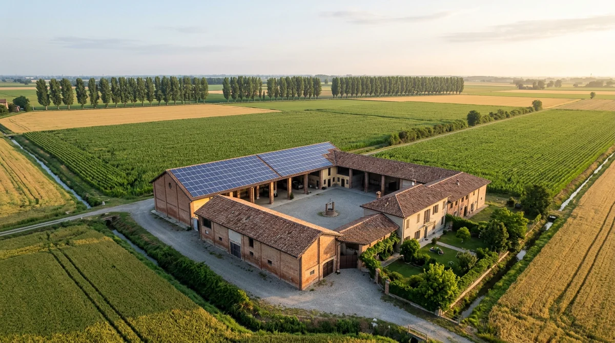 Villetta a Vigevano con tetto a falde in laterizio e impianto fotovoltaico da 6 kWp