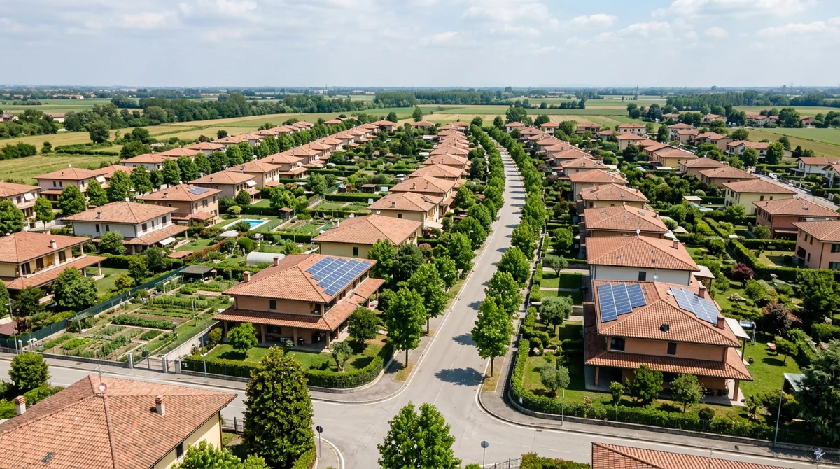 Installazione di pannelli fotovoltaici su un tetto a falde in provincia di Pavia